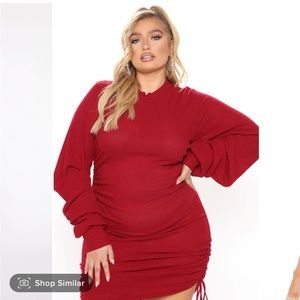 Fashion Nova Curve Red Body Con Sweater Dress